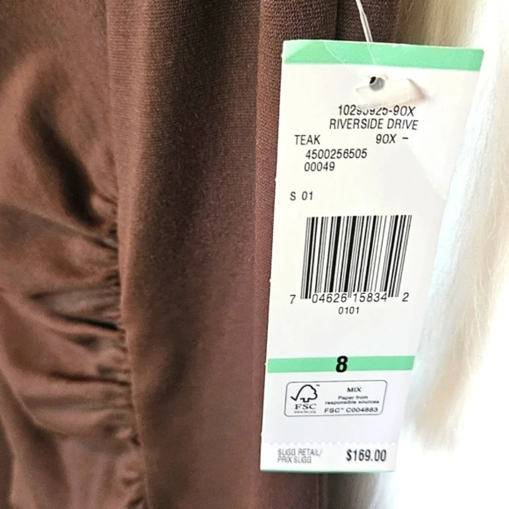 Jones New York Teak Ruched Stretch Sleeveless Dress - Picture 7 of 8